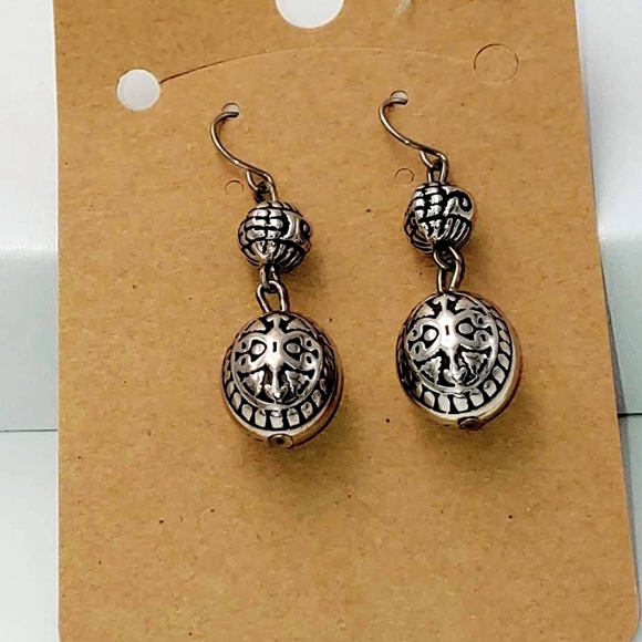 24750. HANDMADE Silver Pierced Earrings - Picture 3 of 5